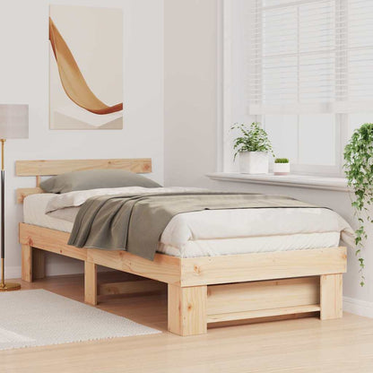 Struttura del letto Marrone 75 x 190 cm Legno di pino massello