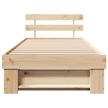 Struttura del letto Marrone 75 x 190 cm Legno di pino massello