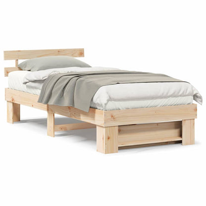 Struttura del letto Marrone 75 x 190 cm Legno di pino massello