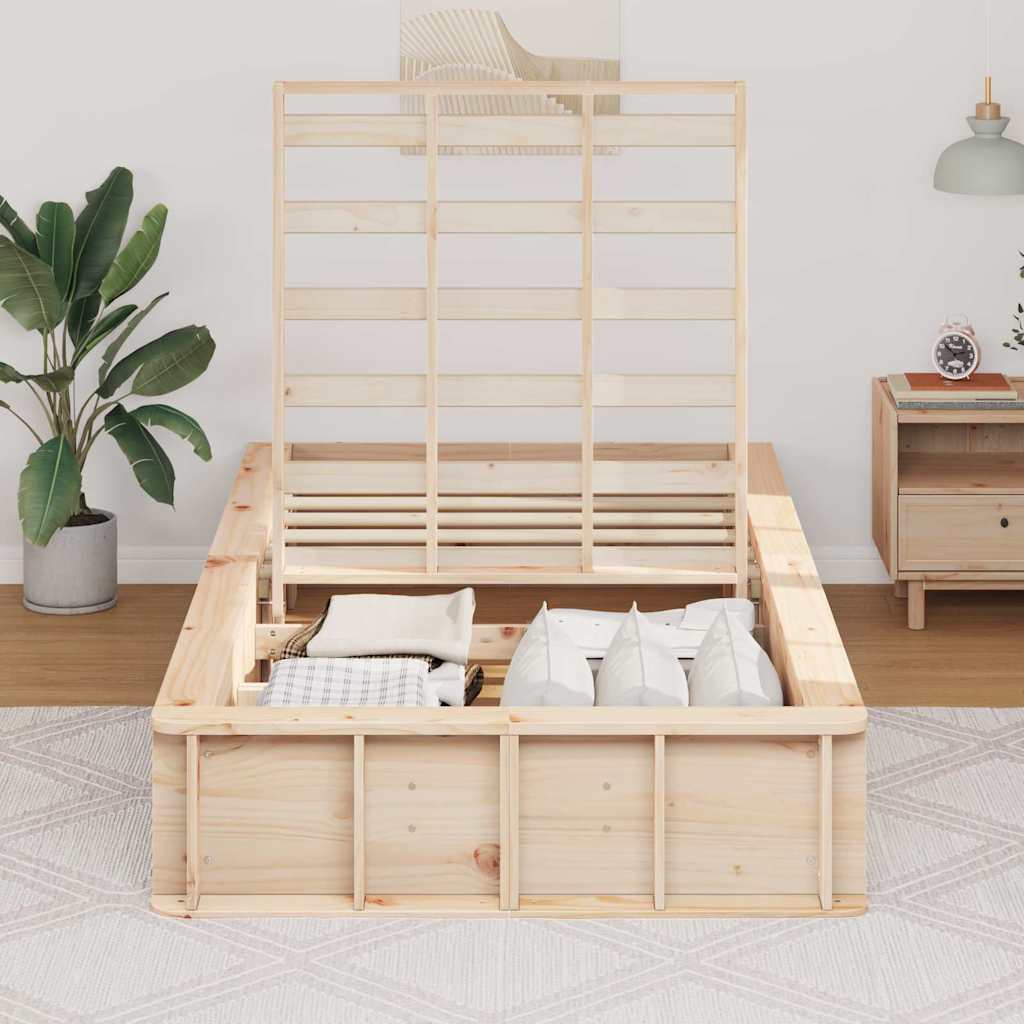 Struttura del letto Marrone cerato 75 x 190 cm Pino massello | homemem39