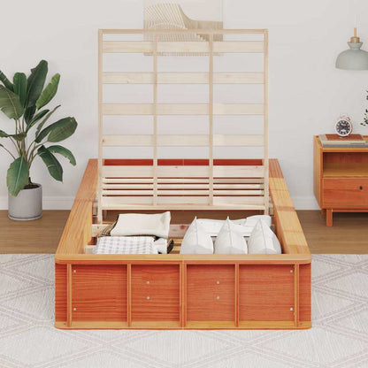 Struttura del letto Marrone cerato 75 x 190 cm Pino massello | homemem39