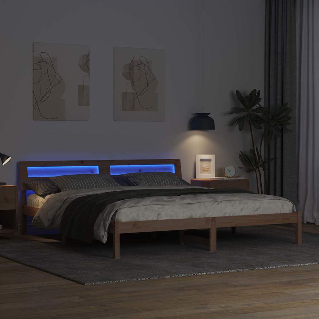 Struttura del letto Marrone 180 x 200 cm Pino massello | homemem39