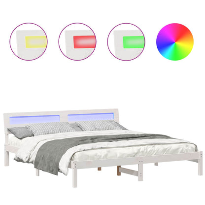 Struttura del letto Bianco 180 x 200 cm Pino massello