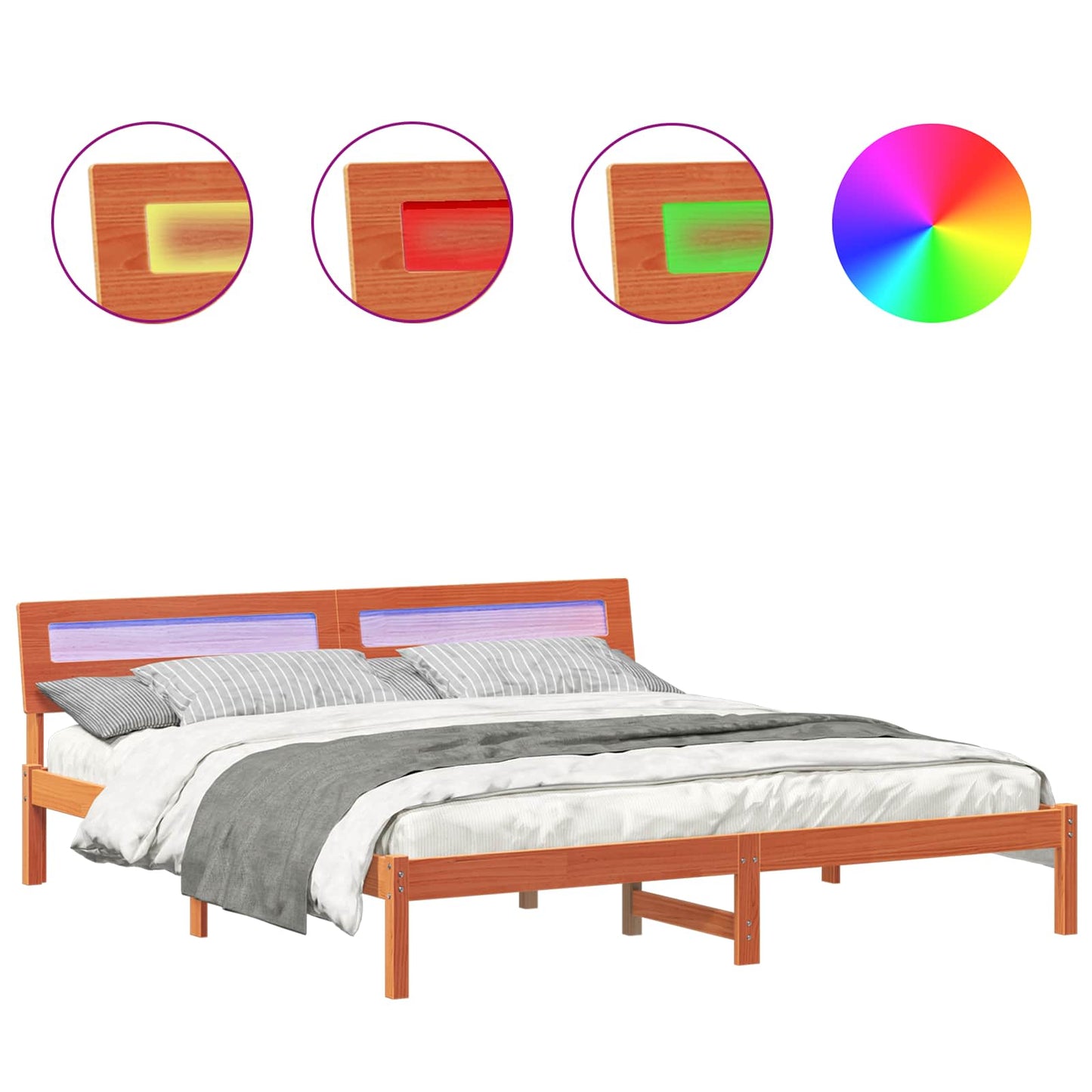 Struttura del letto Marrone cerato 180 x 200 cm Pino massello