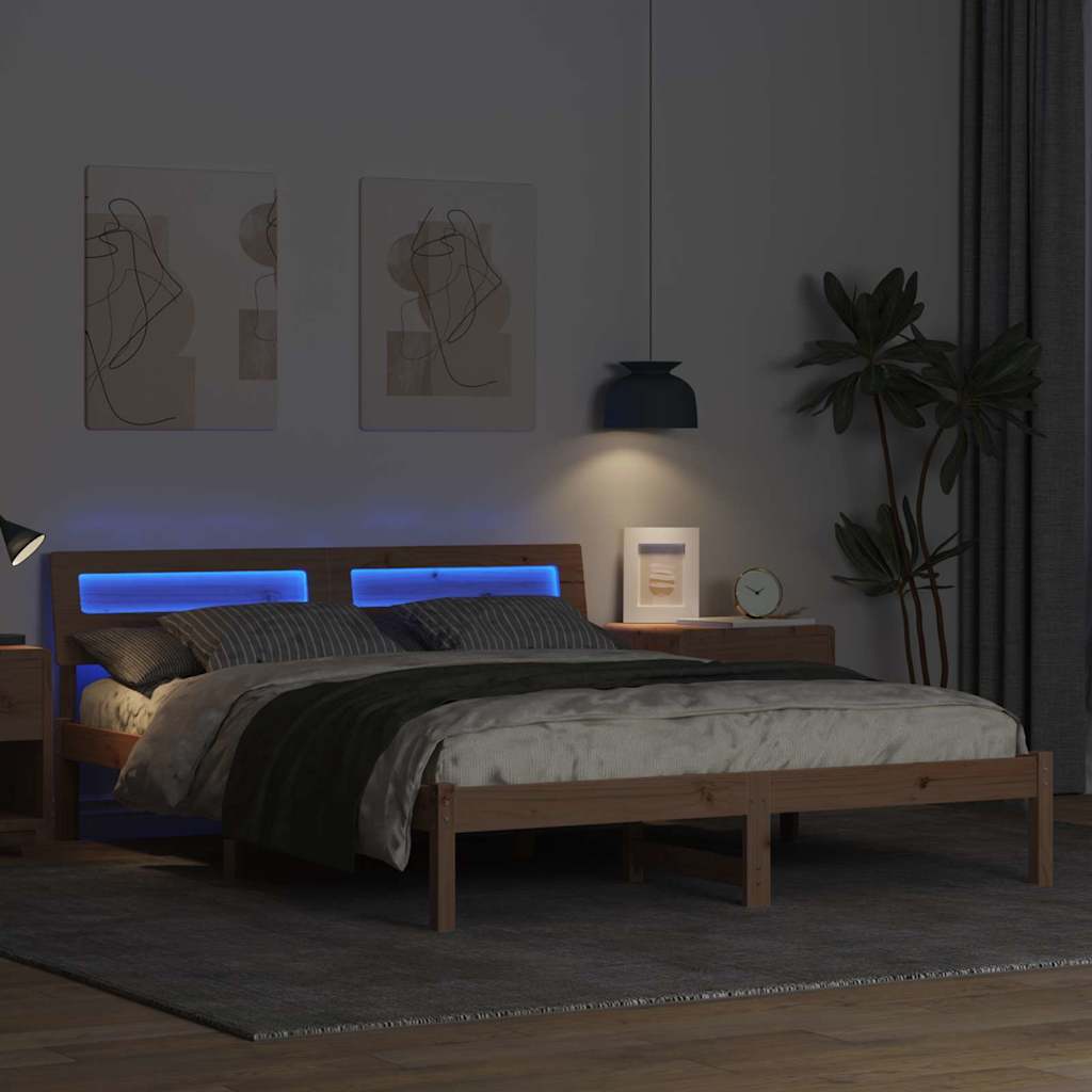 Struttura del letto Marrone 160 x 200 cm Pino massello | homemem39