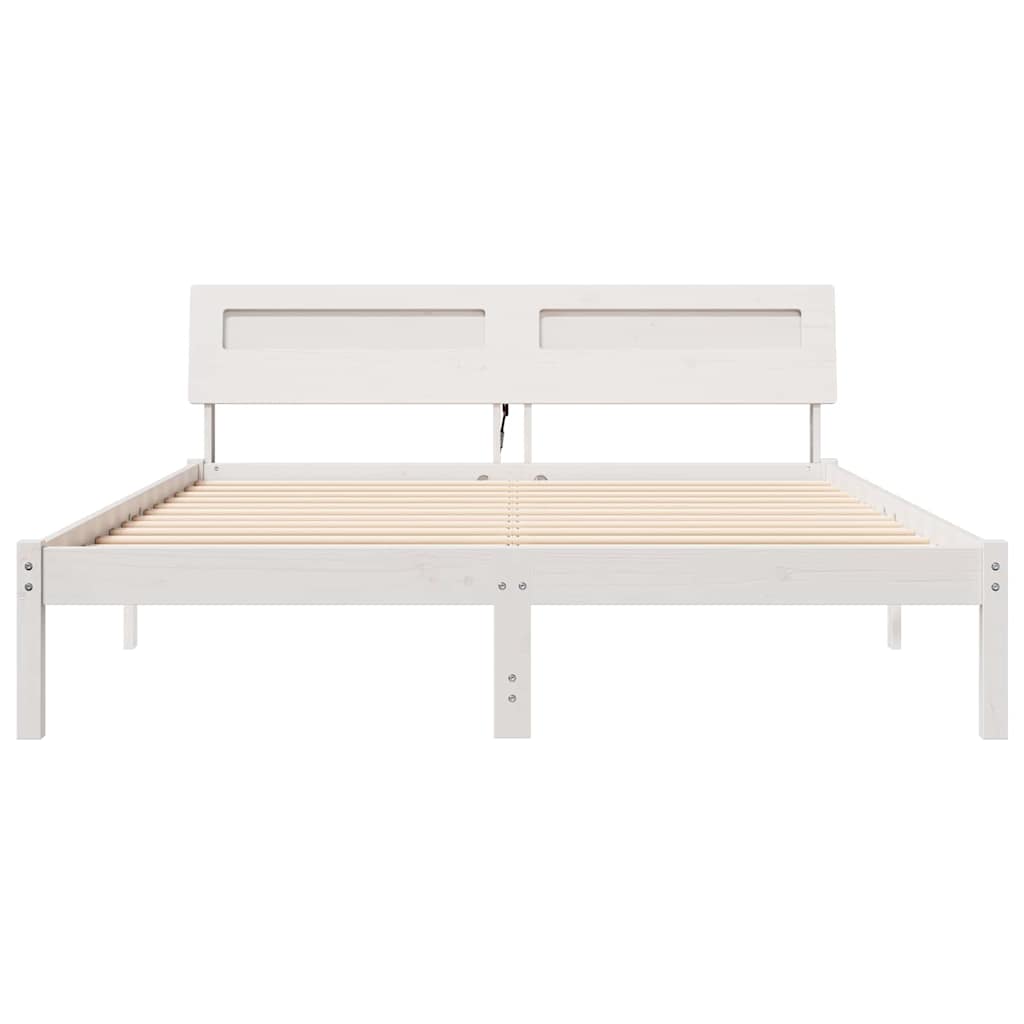 Struttura del letto Bianco 160 x 200 cm Pino massello | homemem39