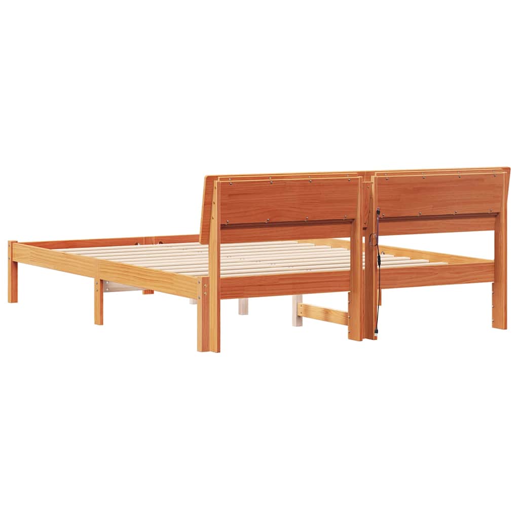 Struttura del letto Marrone cerato 160 x 200 cm Pino massello | homemem39