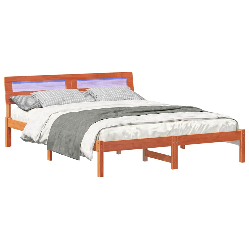 Struttura del letto Marrone cerato 160 x 200 cm Pino massello | homemem39