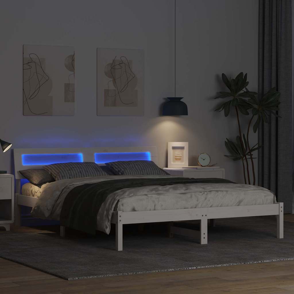 Struttura del letto Bianco 150 x 200 cm Pino massello | homemem39