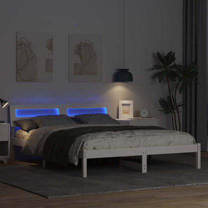 Struttura del letto Bianco 150 x 200 cm Pino massello