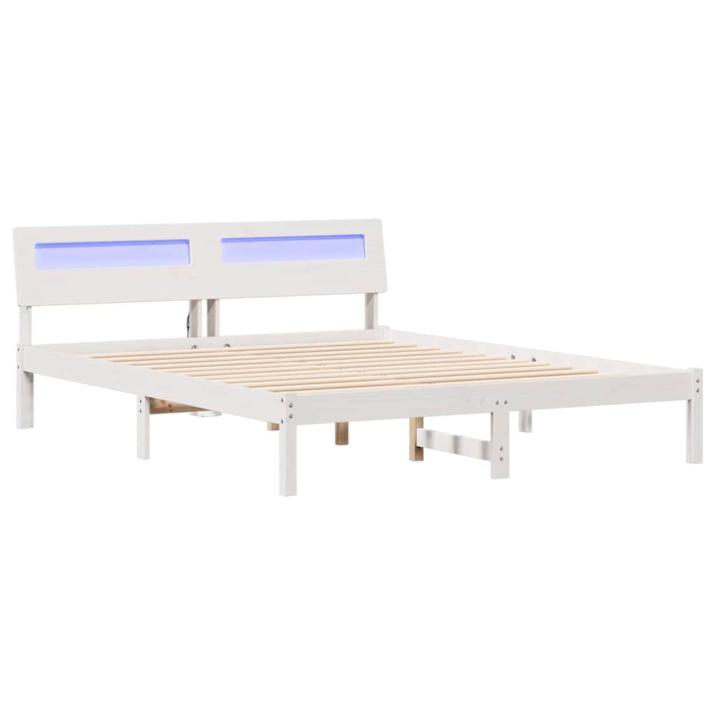 Struttura del letto Bianco 150 x 200 cm Pino massello | homemem39