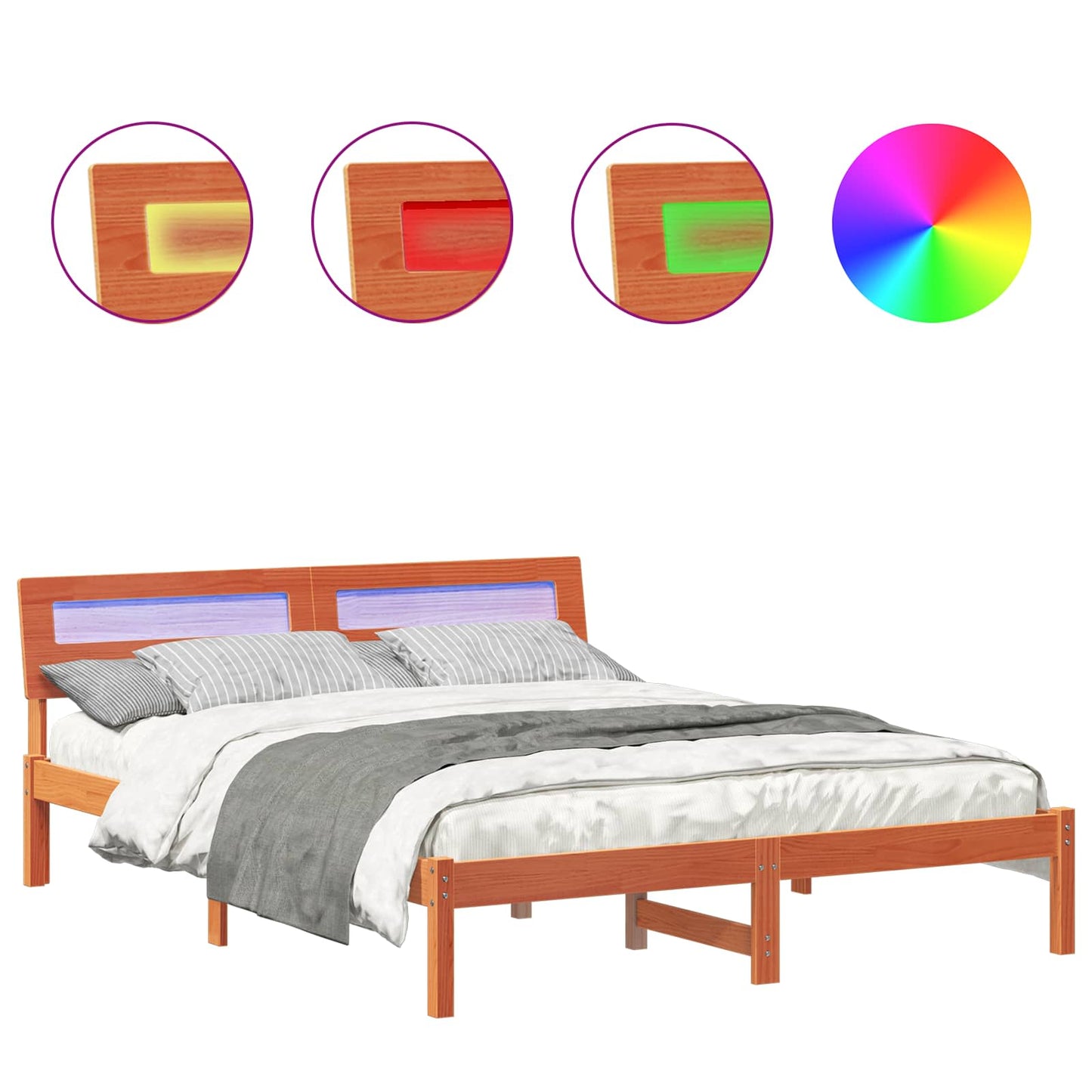 Struttura del letto Marrone cerato 150 x 200 cm Pino massello