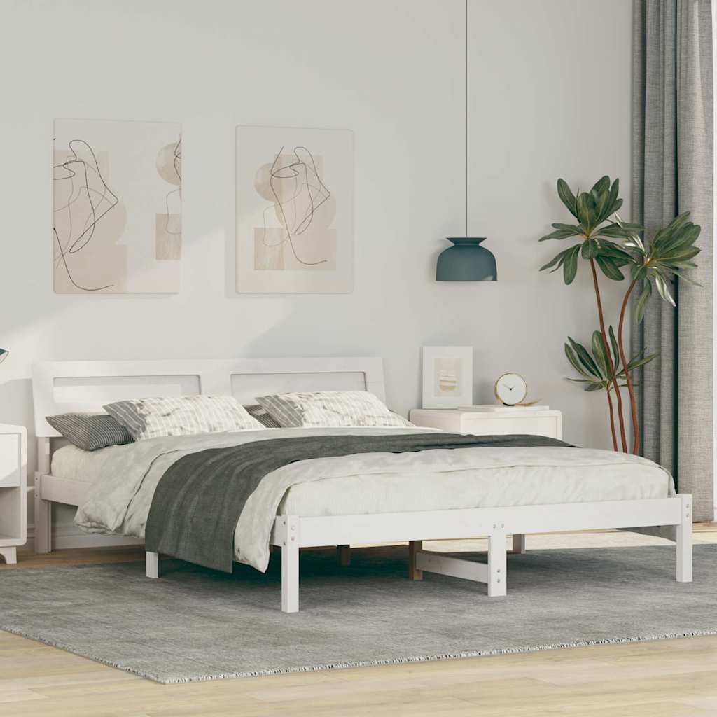 Struttura del letto Bianco 140 x 200 cm Pino massello | homemem39