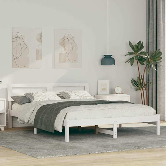 Struttura del letto Bianco 140 x 200 cm Pino massello | homemem39