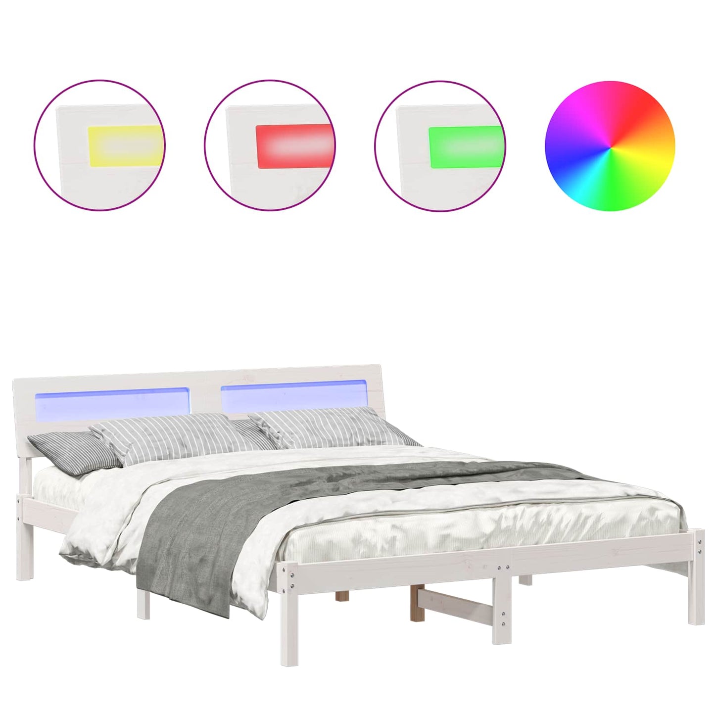 Struttura del letto Bianco 140 x 200 cm Pino massello