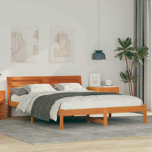 Struttura del letto Marrone cerato 140 x 200 cm Pino massello | homemem39