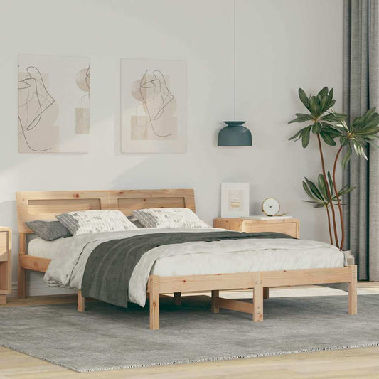 Struttura del letto Marrone 140 x 190 cm Pino massello | homemem39