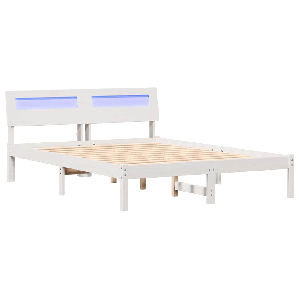 Struttura del letto Bianco 140 x 190 cm Pino massello | homemem39