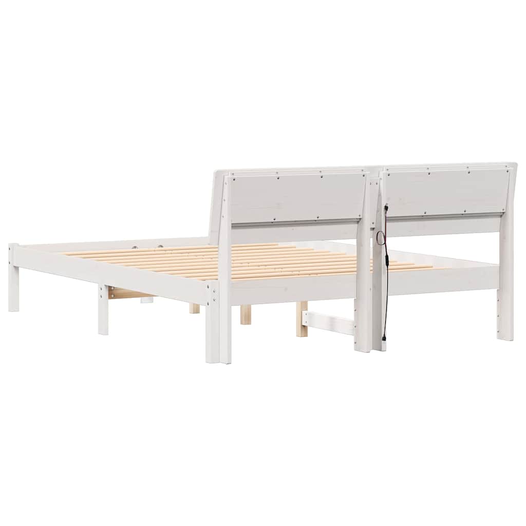Struttura del letto Bianco 140 x 190 cm Pino massello | homemem39