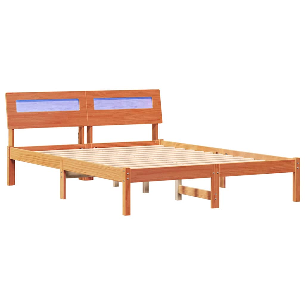 Struttura del letto Marrone cerato 140 x 190 cm Pino massello | homemem39