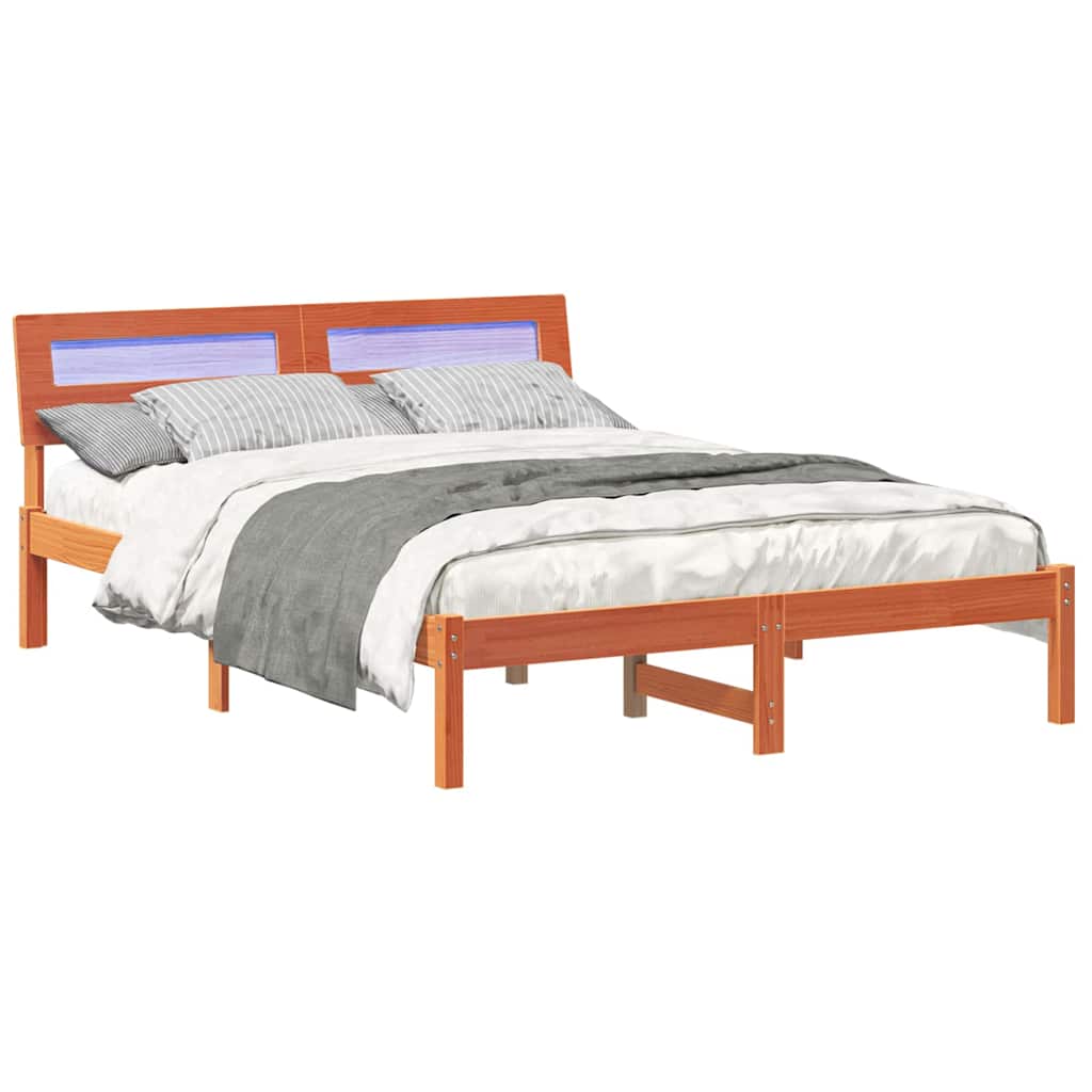 Struttura del letto Marrone cerato 140 x 190 cm Pino massello | homemem39