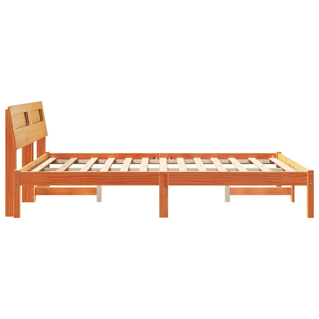 Struttura del letto Marrone cerato 140 x 190 cm Pino massello | homemem39