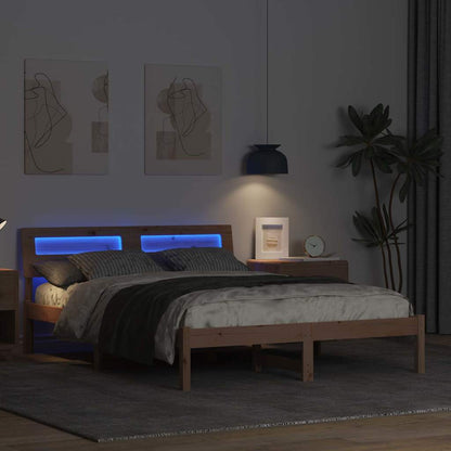 Struttura del letto Marrone 135 x 190 cm Pino massello | homemem39