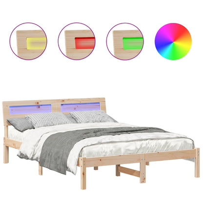 Struttura del letto Marrone 135 x 190 cm Pino massello