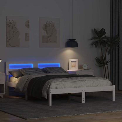 Struttura del letto Bianco 135 x 190 cm Pino massello