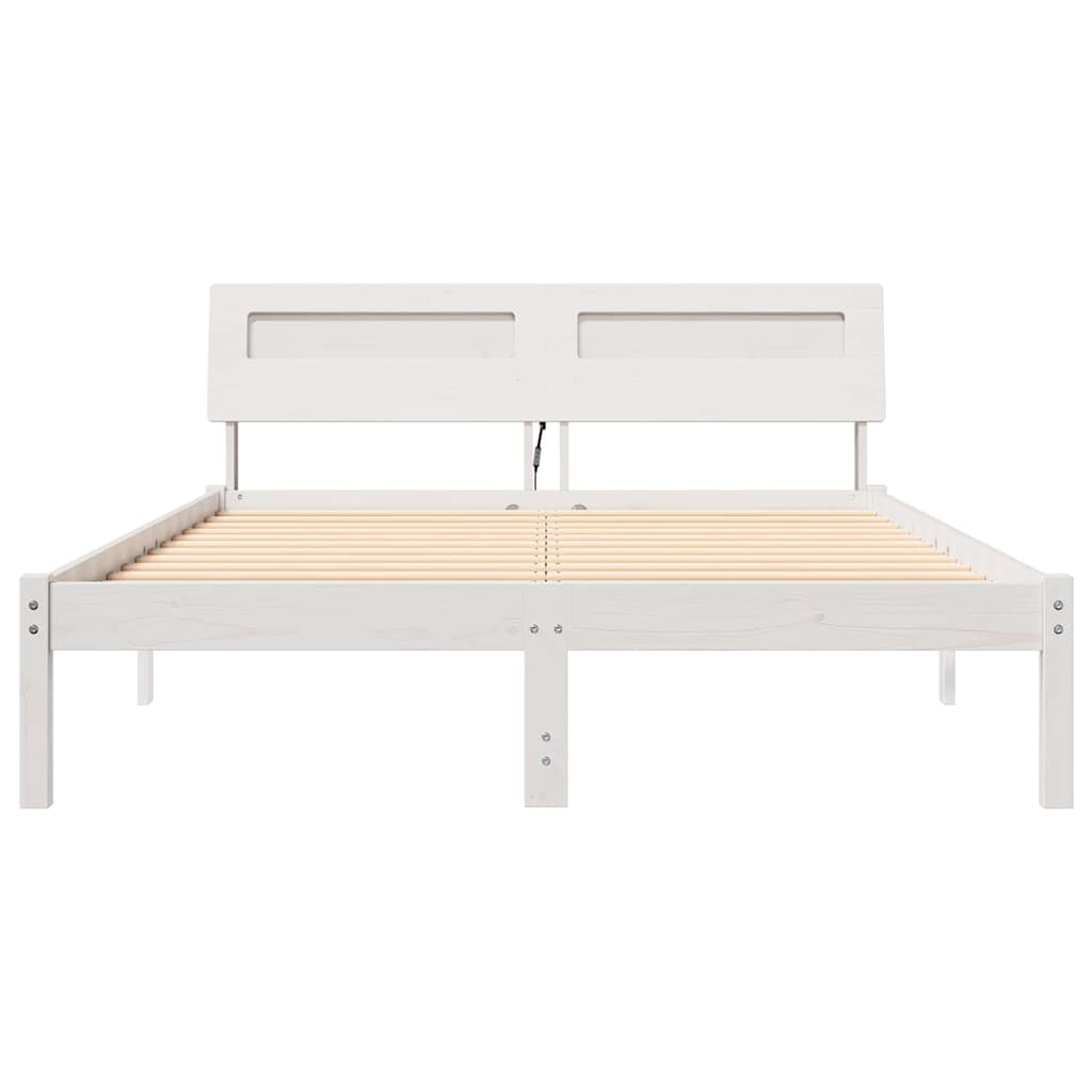 Struttura del letto Bianco 135 x 190 cm Pino massello | homemem39