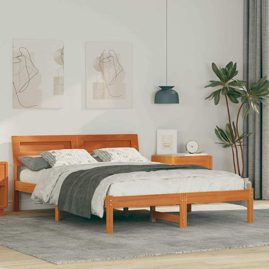Struttura del letto Marrone cerato 120 x 190 cm Pino massello | homemem39