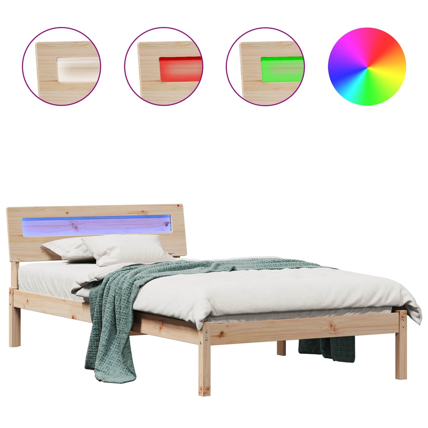 Struttura del letto Marrone 90 x 200 cm Pino massello