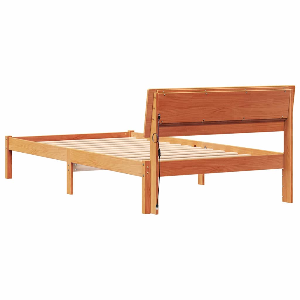 Struttura del letto Marrone cerato 90 x 200 cm Pino massello | homemem39