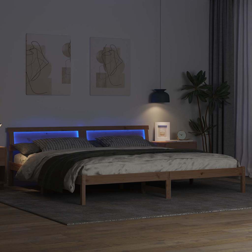 Struttura del letto Marrone 180 x 200 cm Pino massello | homemem39