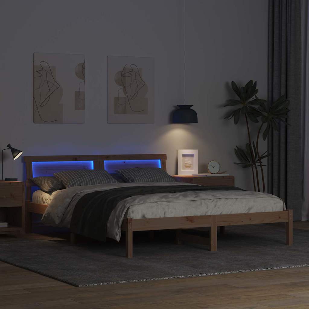 Struttura del letto Marrone 160 x 200 cm Pino massello