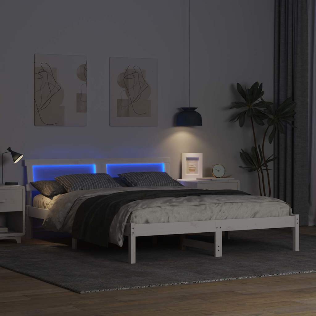 Struttura del letto Bianco 160 x 200 cm Pino massello | homemem39