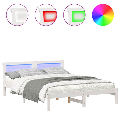 Struttura del letto Bianco 160 x 200 cm Pino massello