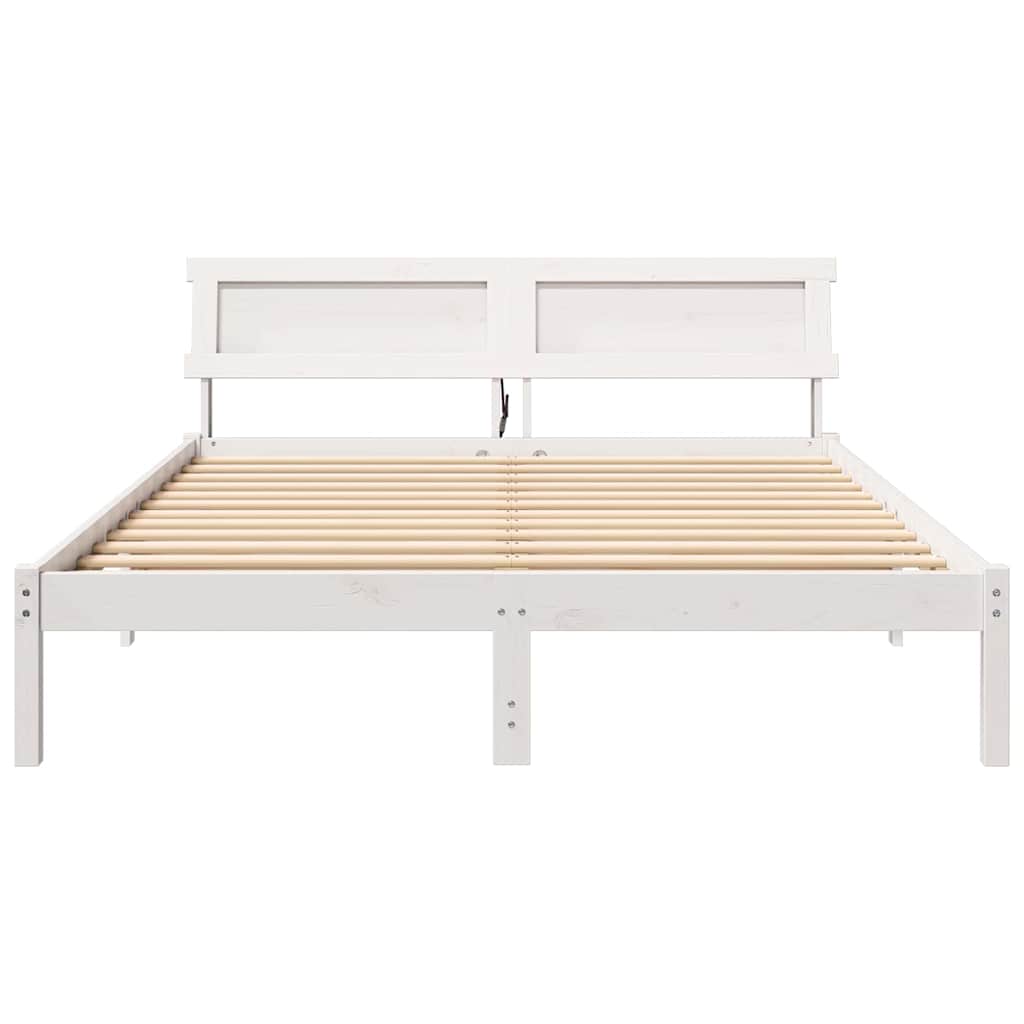 Struttura del letto Bianco 160 x 200 cm Pino massello | homemem39