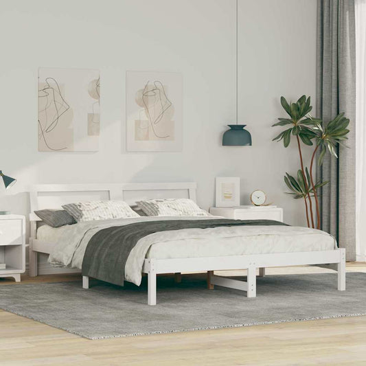 Struttura del letto Bianco 150 x 200 cm Pino massello | homemem39