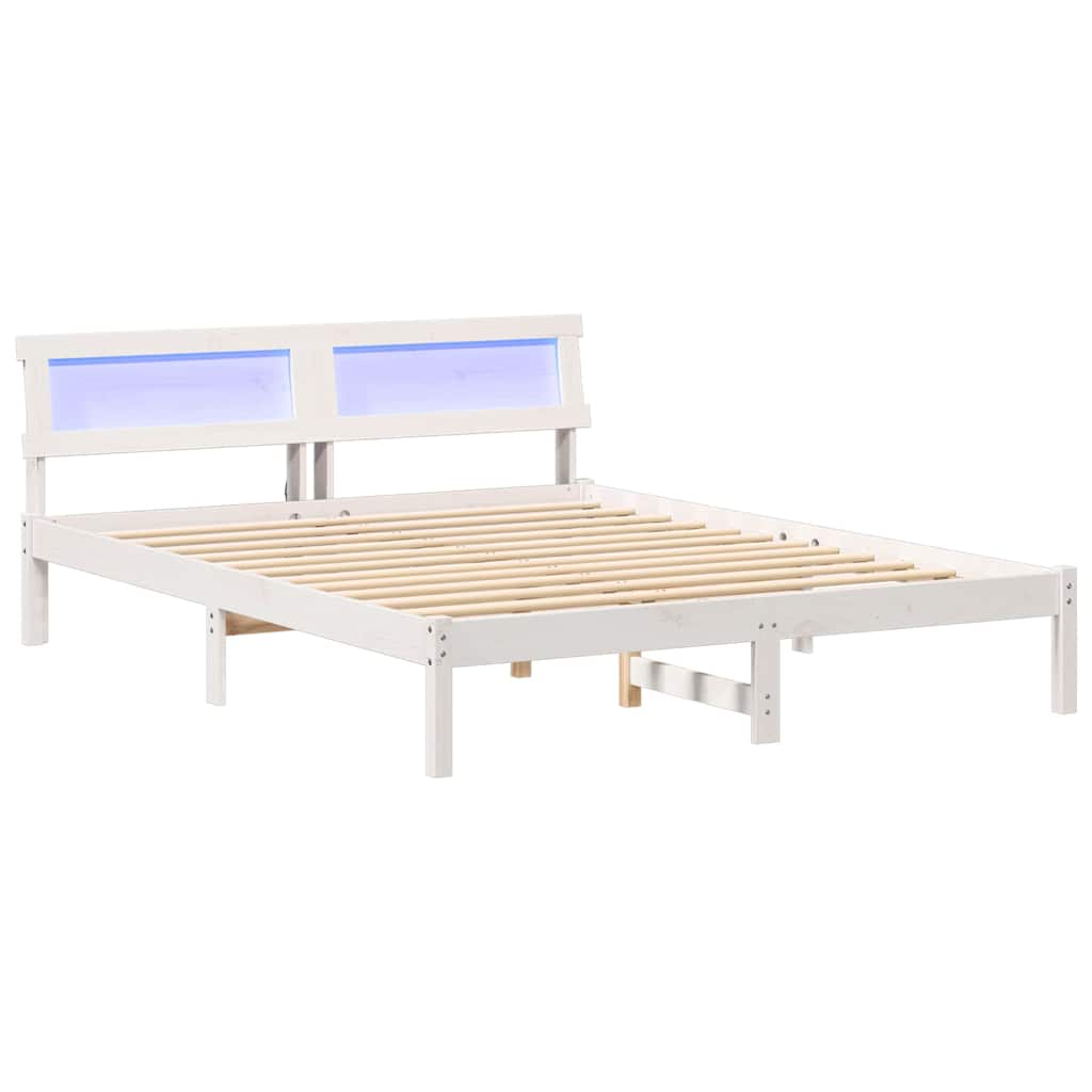Struttura del letto Bianco 150 x 200 cm Pino massello