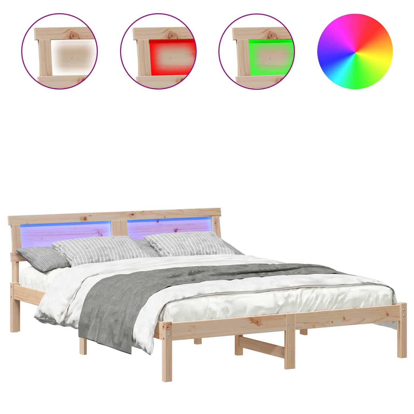 Struttura del letto Marrone 140 x 200 cm Pino massello