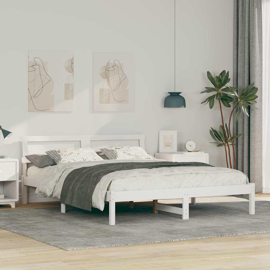 Struttura del letto Bianco 140 x 200 cm Pino massello | homemem39