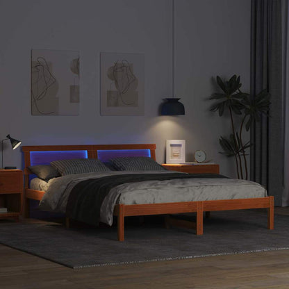 Struttura del letto Marrone cerato 140 x 200 cm Pino massello