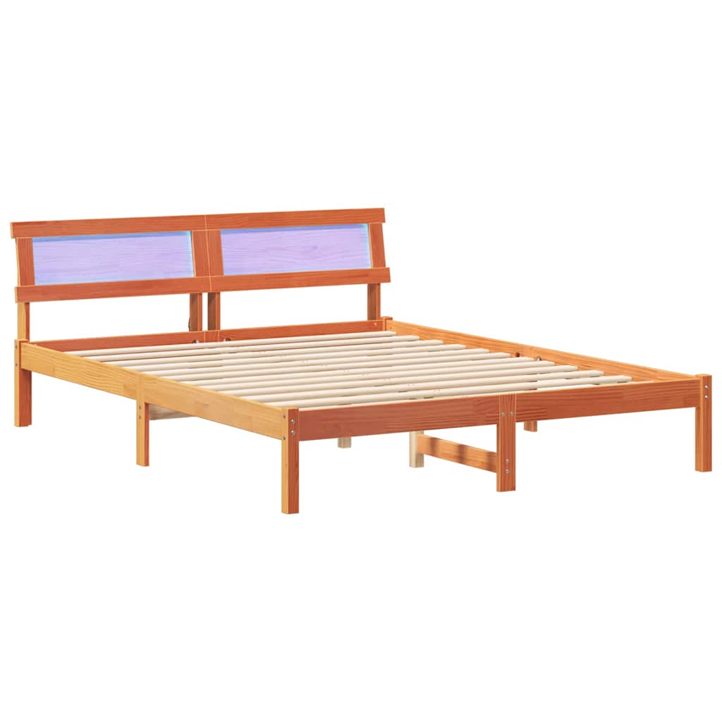 Struttura del letto Marrone cerato 140 x 200 cm Pino massello | homemem39