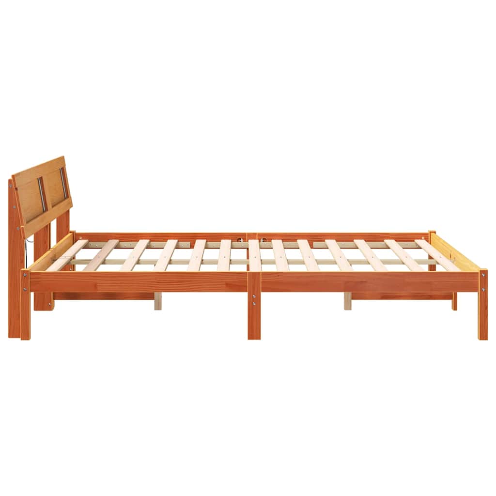 Struttura del letto Marrone cerato 140 x 200 cm Pino massello