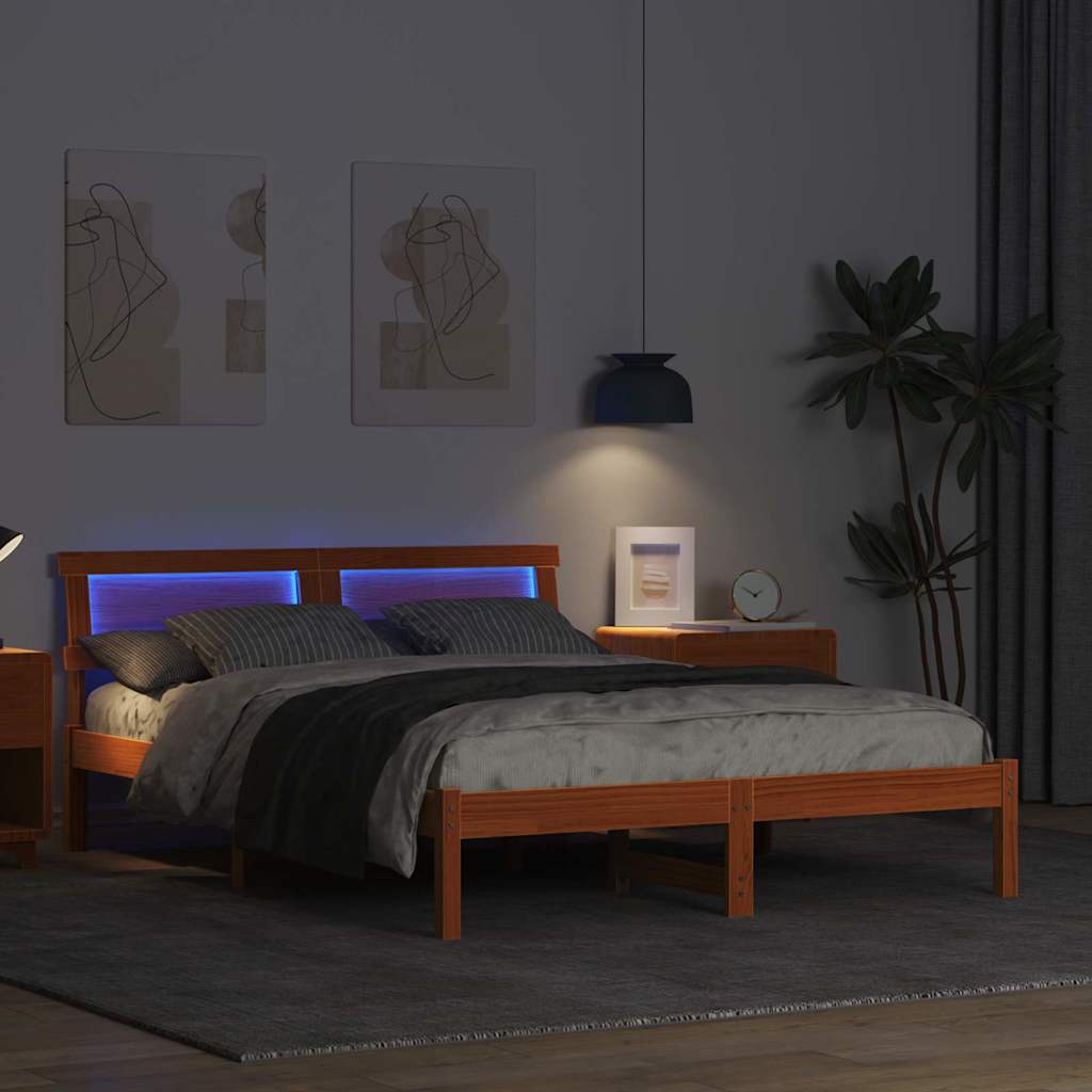 Struttura del letto Marrone cerato 120 x 200 cm Pino massello | homemem39