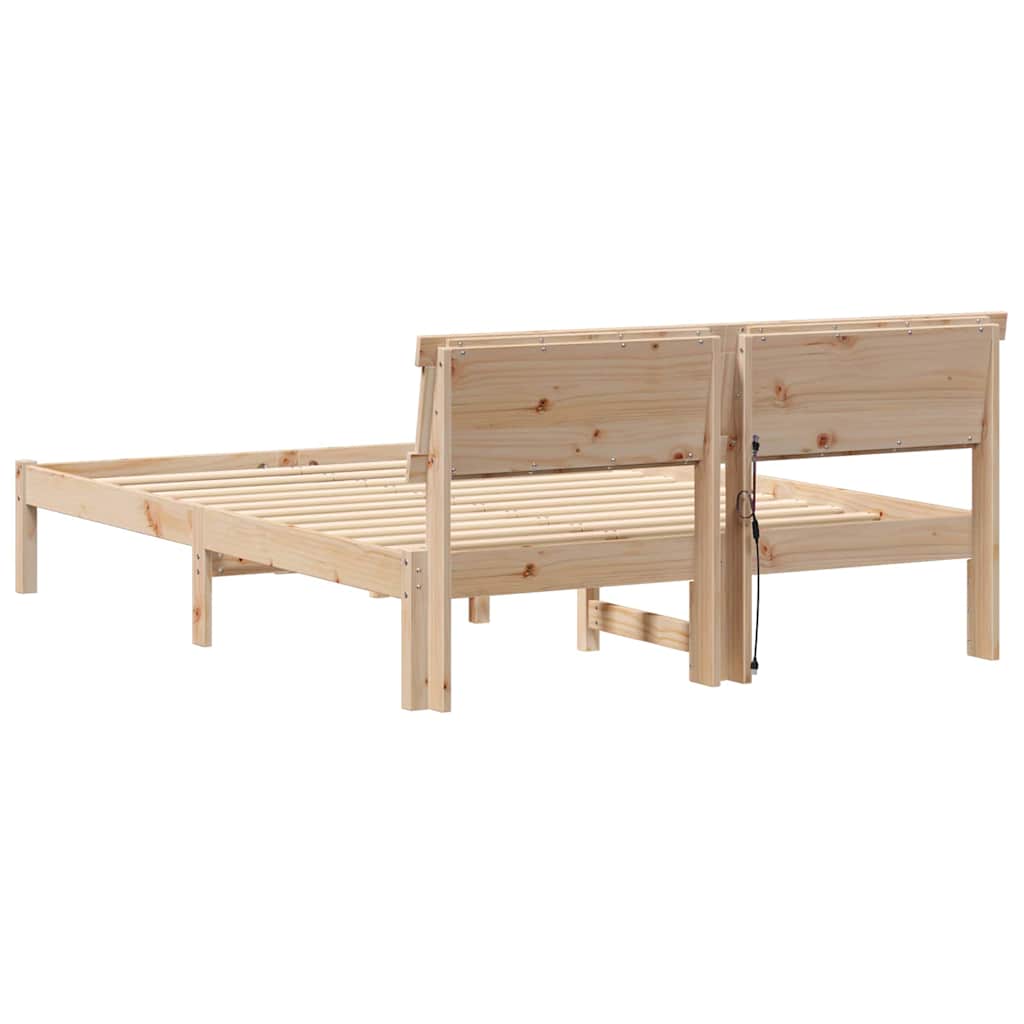 Struttura del letto Marrone 140 x 190 cm Pino massello | homemem39