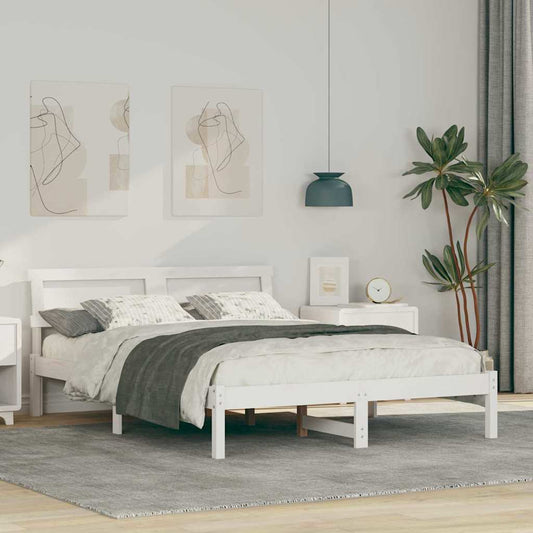 Struttura del letto Bianco 140 x 190 cm Legno di pino massello | homemem39