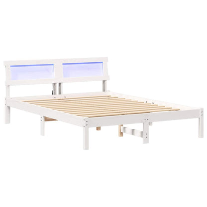 Struttura del letto Bianco 140 x 190 cm Legno di pino massello | homemem39