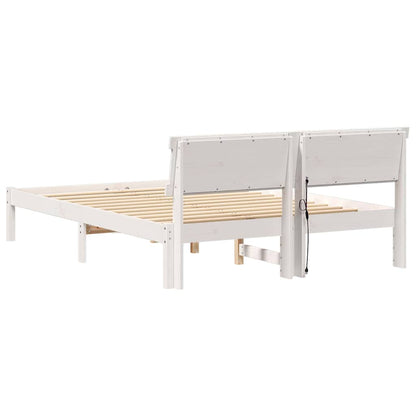 Struttura del letto Bianco 140 x 190 cm Legno di pino massello | homemem39